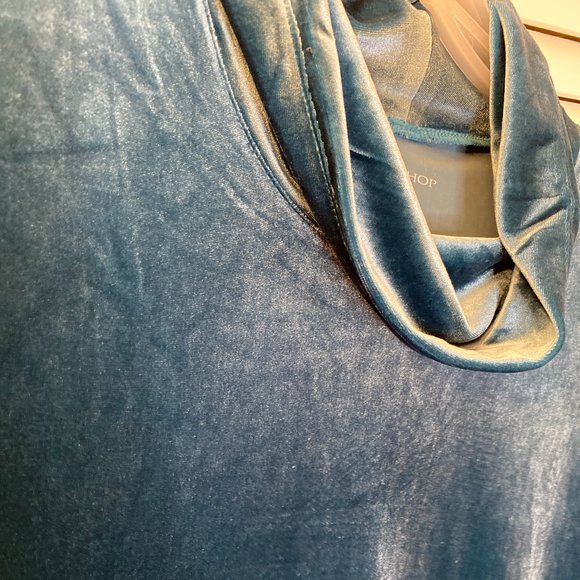 TOG blue velvet long sleeve turtle neck top,PL - Picture 5 of 6